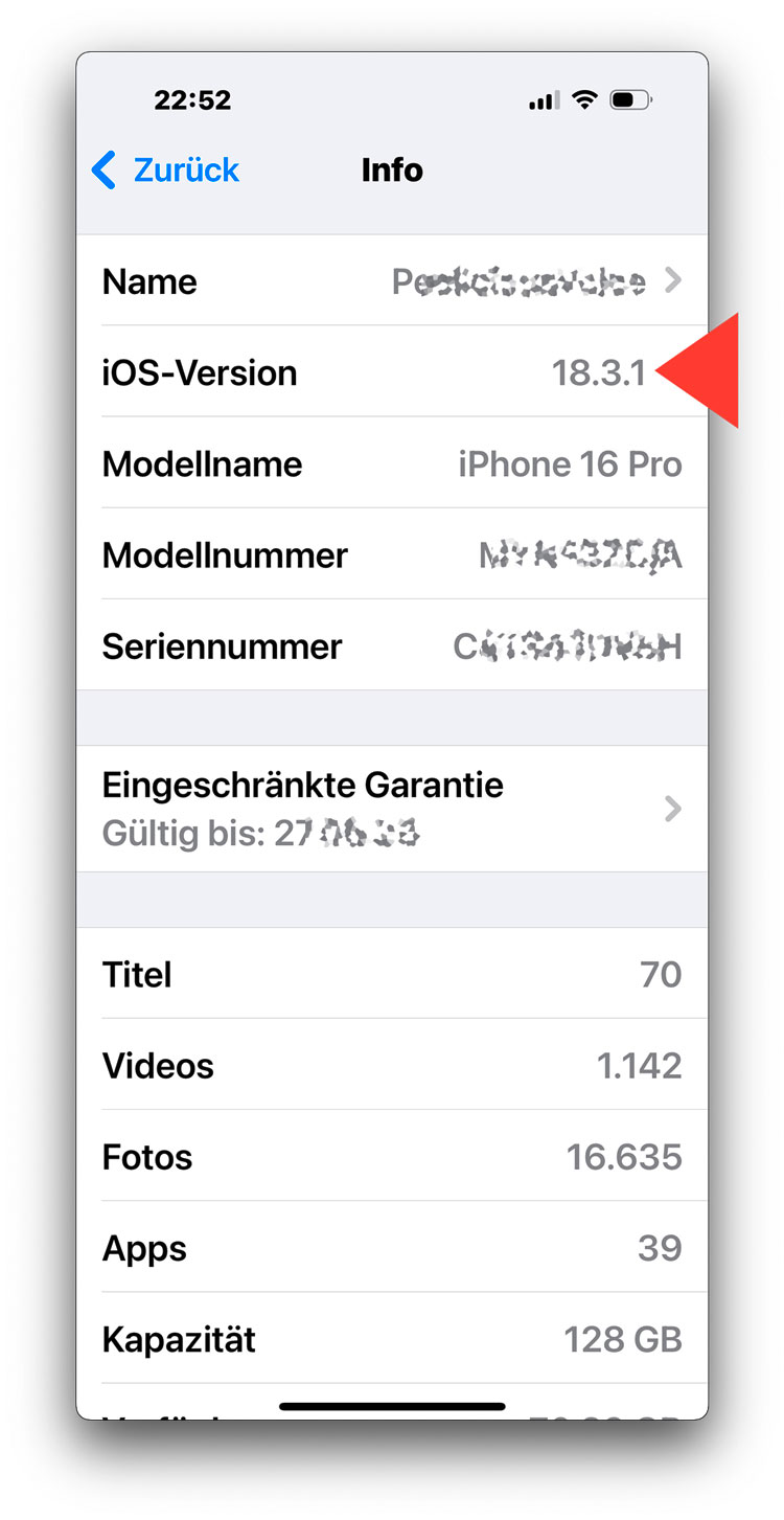 iOS-Version prüfen