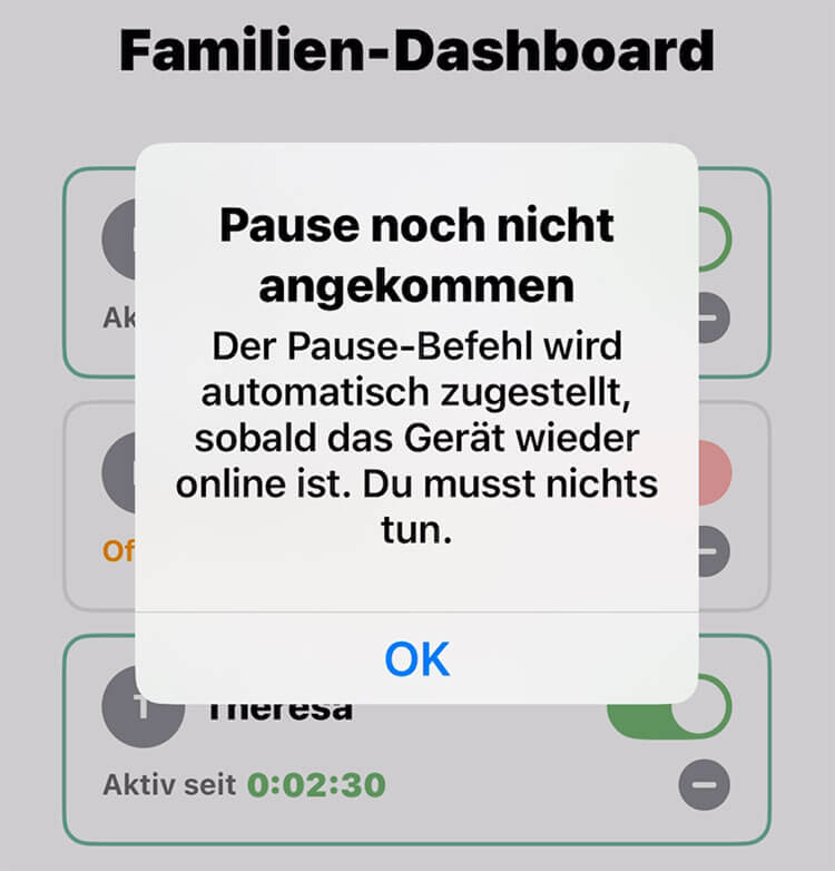 Pop-up: Pause noch nicht angekommen