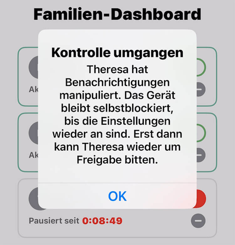 Pop-up: Kontrolle umgangen