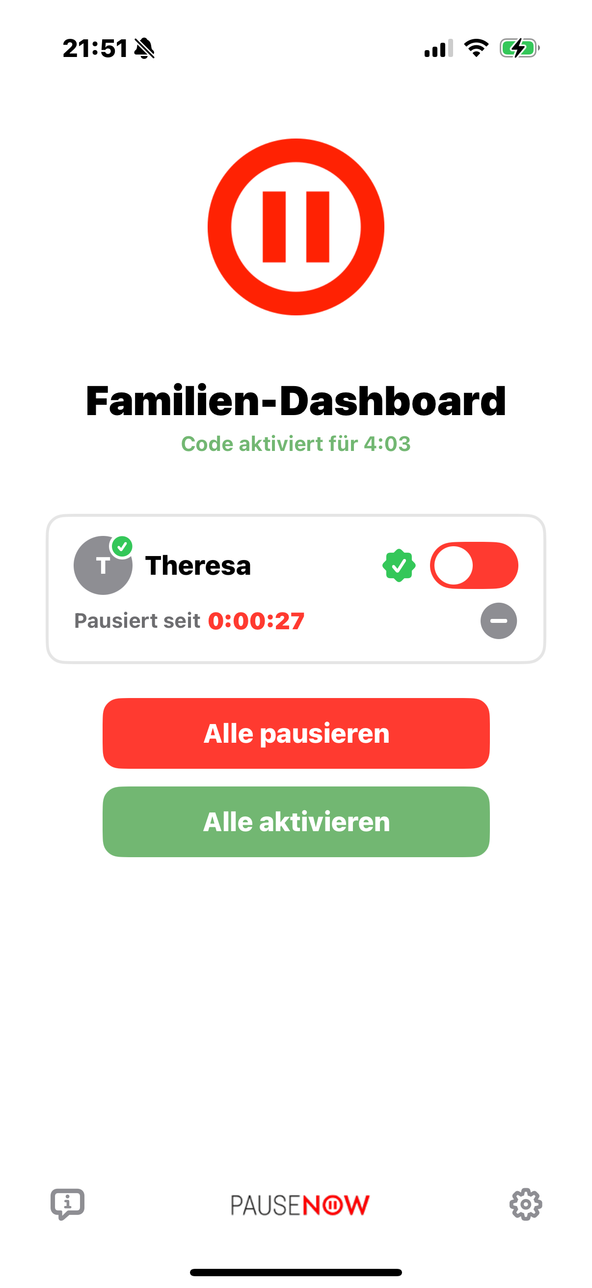 Aktivierung bestätigt