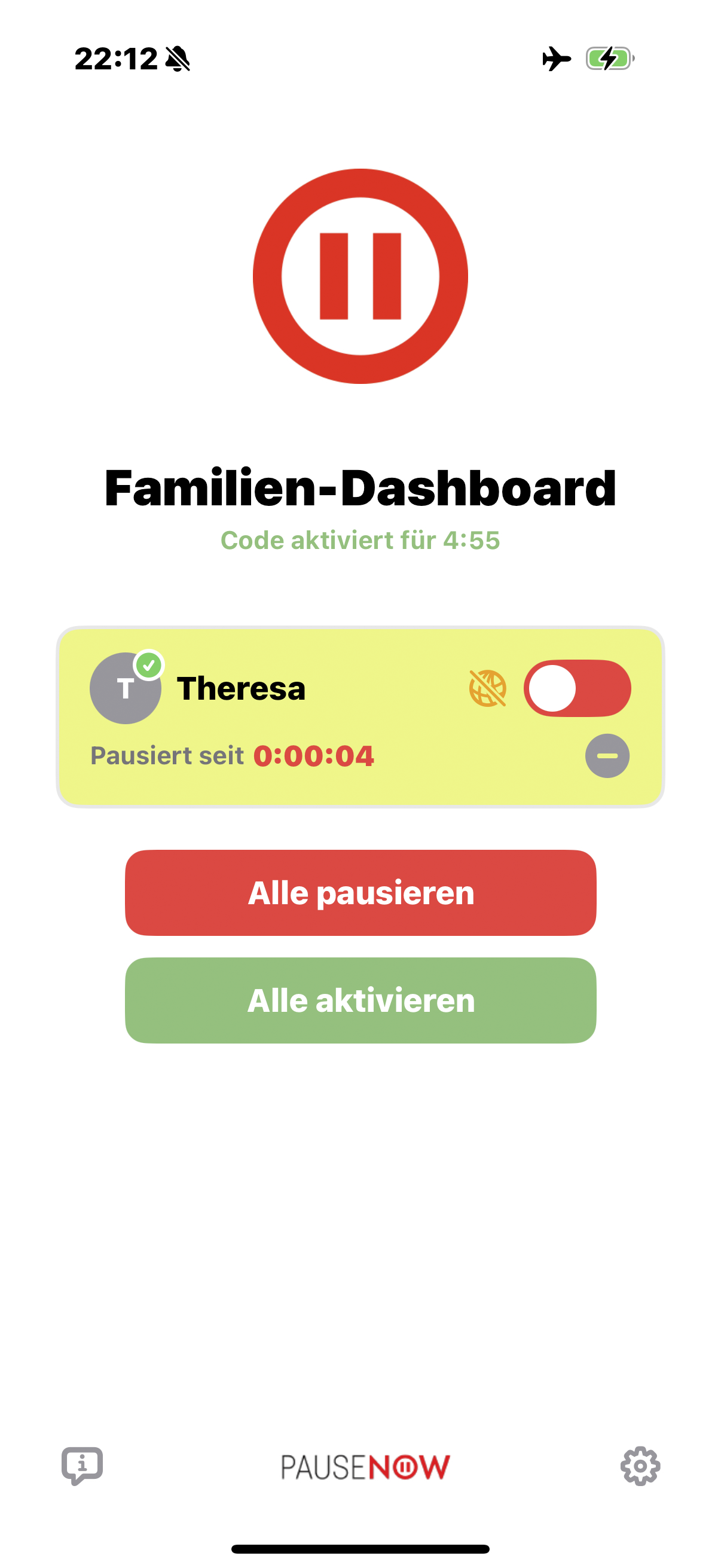 Eltern-Gerät offline